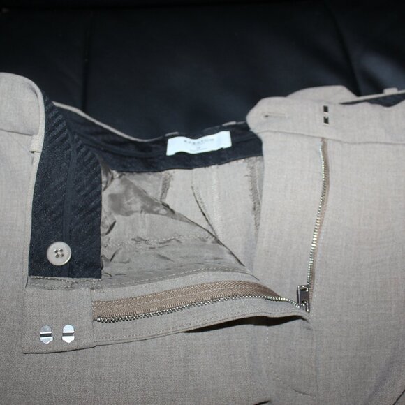 Aritzia Babaton Agency Pant Mirror Crepe  High-rise  trousers brown size 14 - Picture 6 of 7